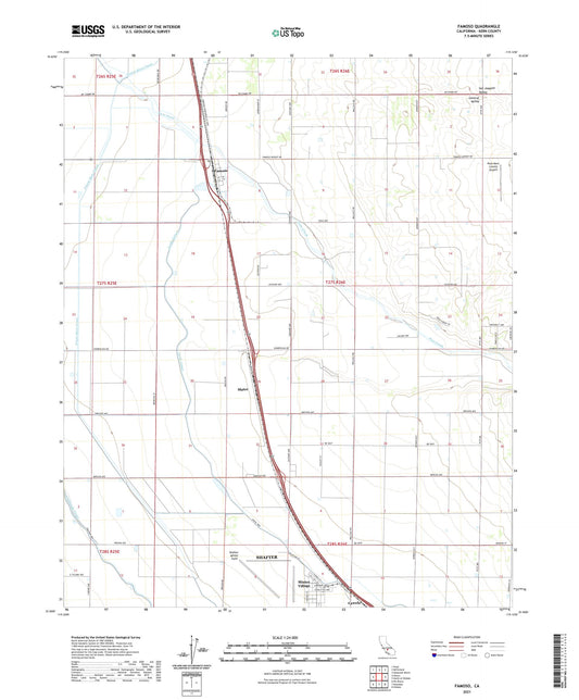 Famoso California US Topo Map Image