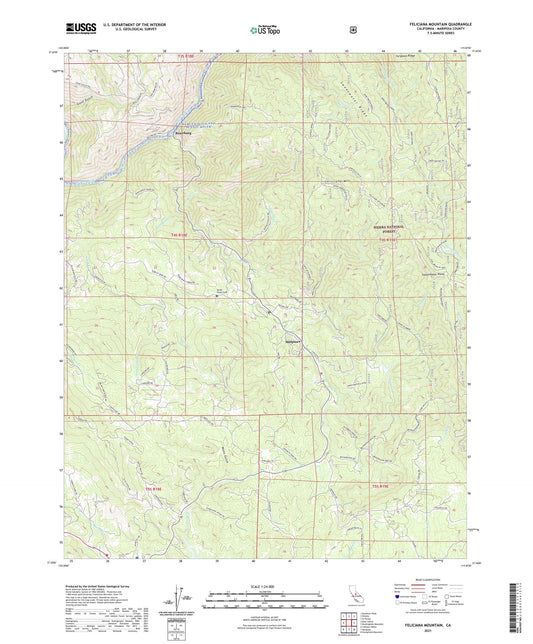 Feliciana Mountain California US Topo Map Image