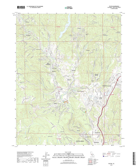 Felton California US Topo Map Image