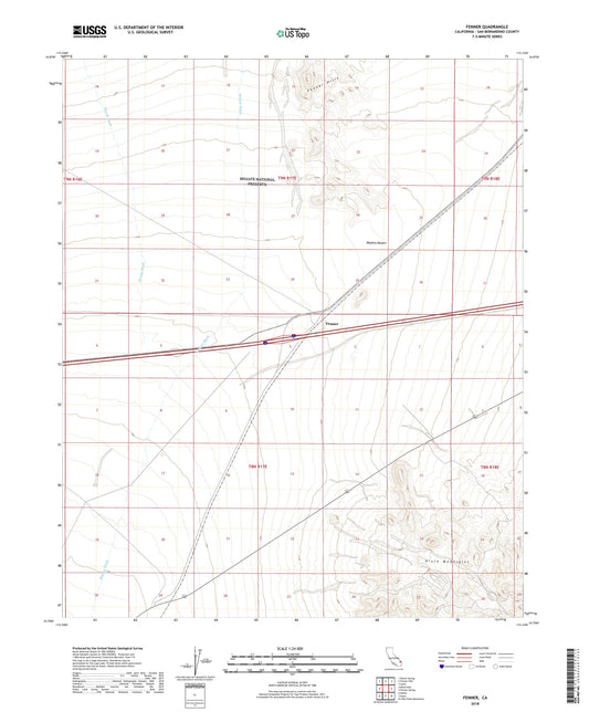 Fenner California US Topo Map Image