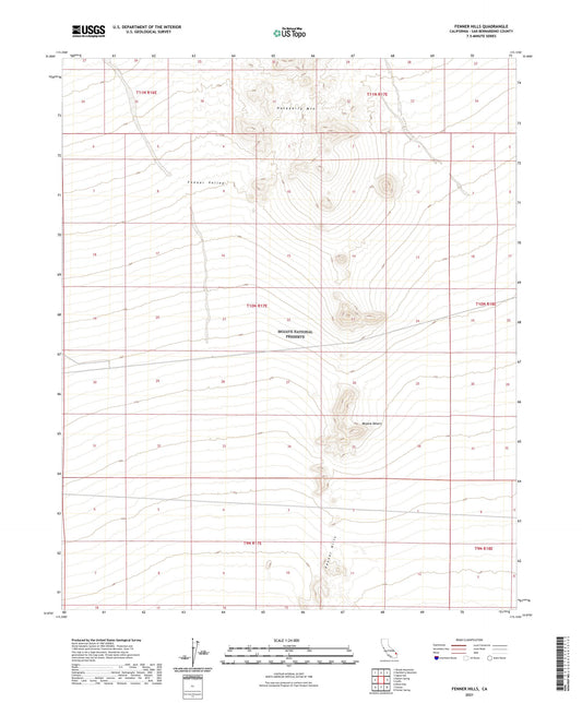 Fenner Hills California US Topo Map Image