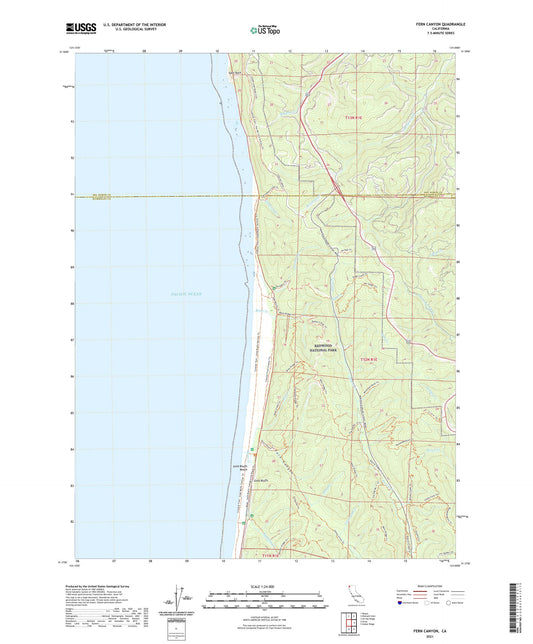 Fern Canyon California US Topo Map Image