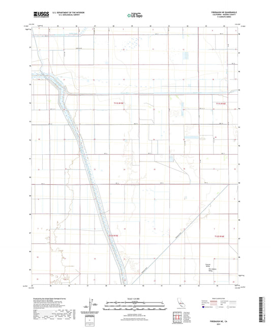 Firebaugh NE California US Topo Map Image