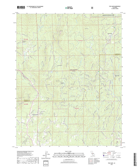 Fish Camp California US Topo Map Image