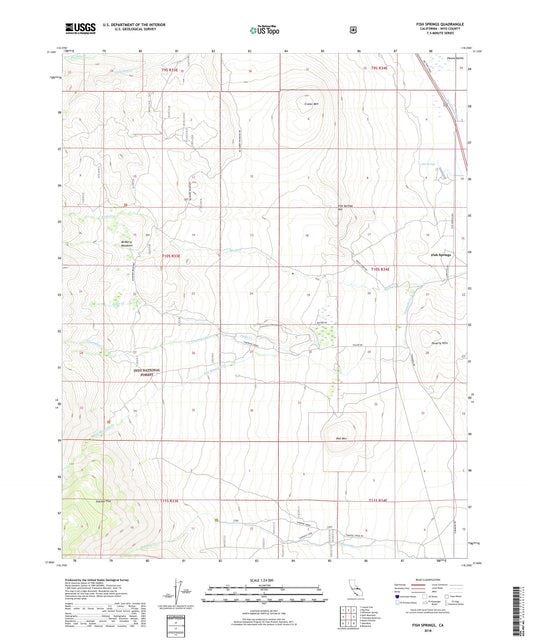 Fish Springs California US Topo Map Image