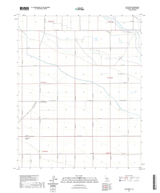 Five Points California US Topo Map Image