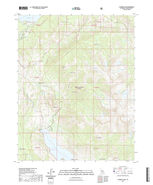 Florence Lake California US Topo Map Image