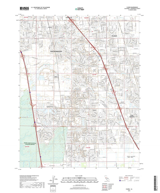 Florin California US Topo Map Image