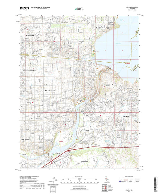 Folsom California US Topo Map Image