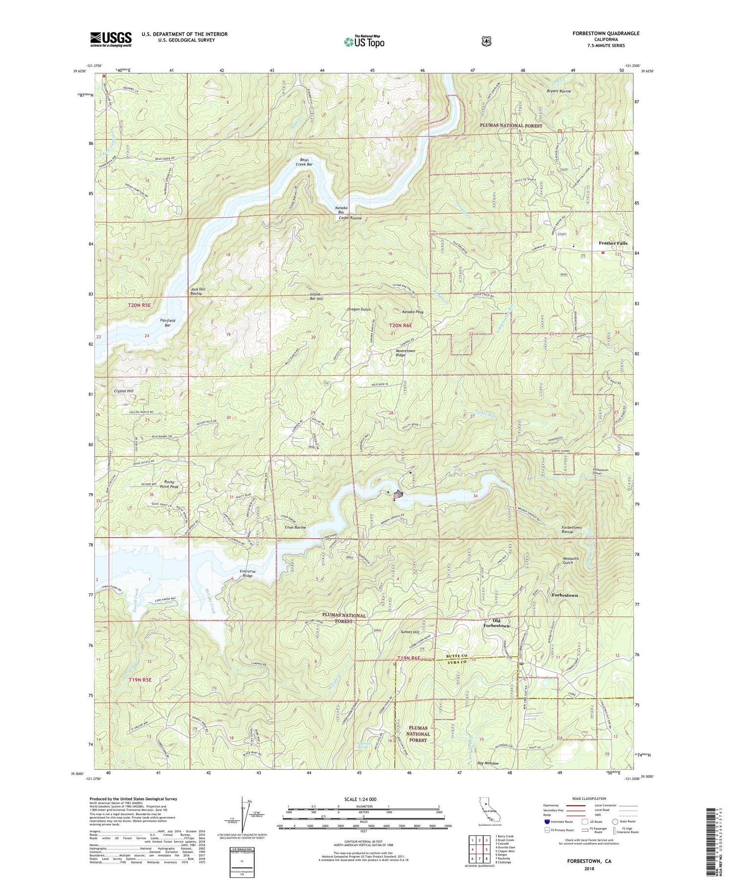 Forbestown California US Topo Map Image