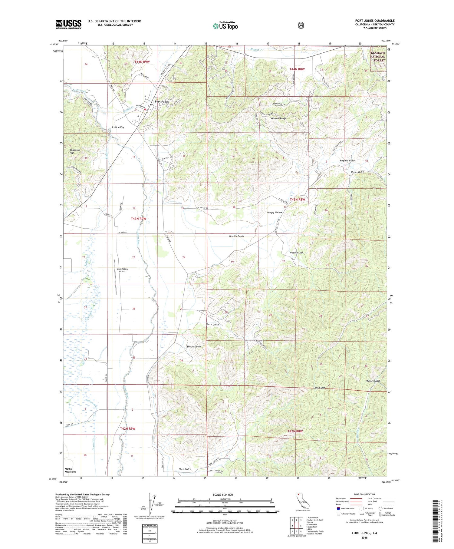 Fort Jones California US Topo Map Image