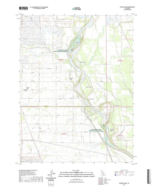 Foster Island California US Topo Map Image