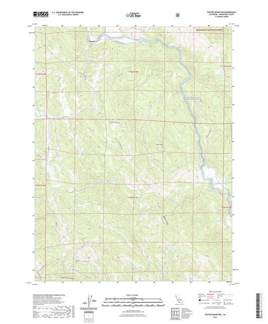 Foster Mountain California US Topo Map Image