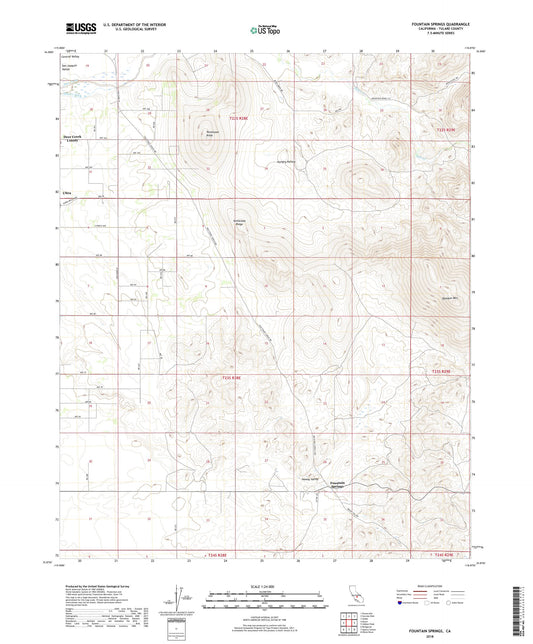 Fountain Springs California US Topo Map Image