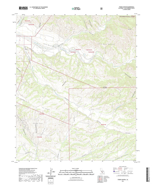 Foxen Canyon California US Topo Map Image