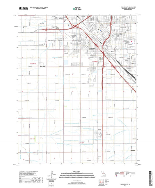Fresno South California US Topo Map Image
