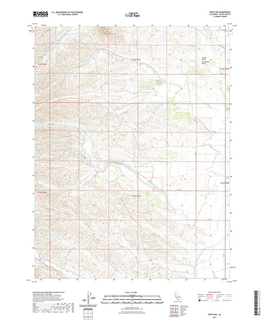 Fruto NE California US Topo Map Image