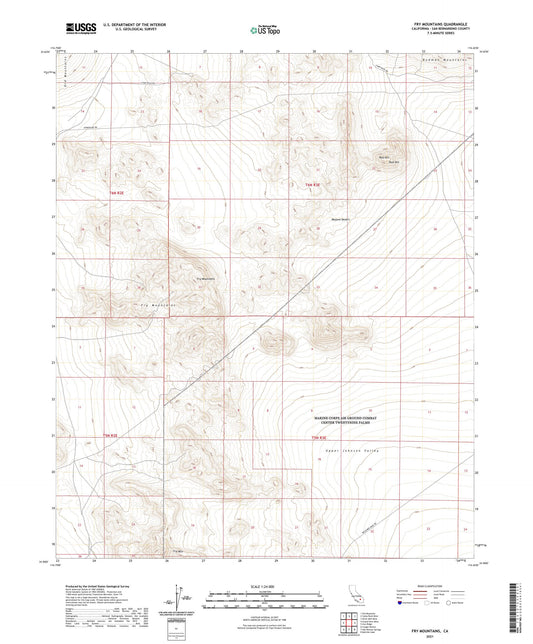 Fry Mountains California US Topo Map Image