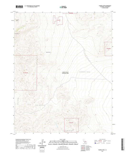 Funeral Peak California US Topo Map Image