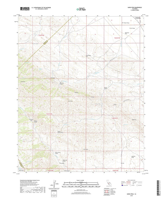 Garza Peak California US Topo Map Image