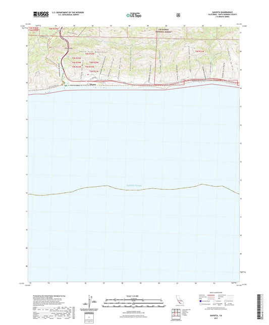 Gaviota California US Topo Map Image