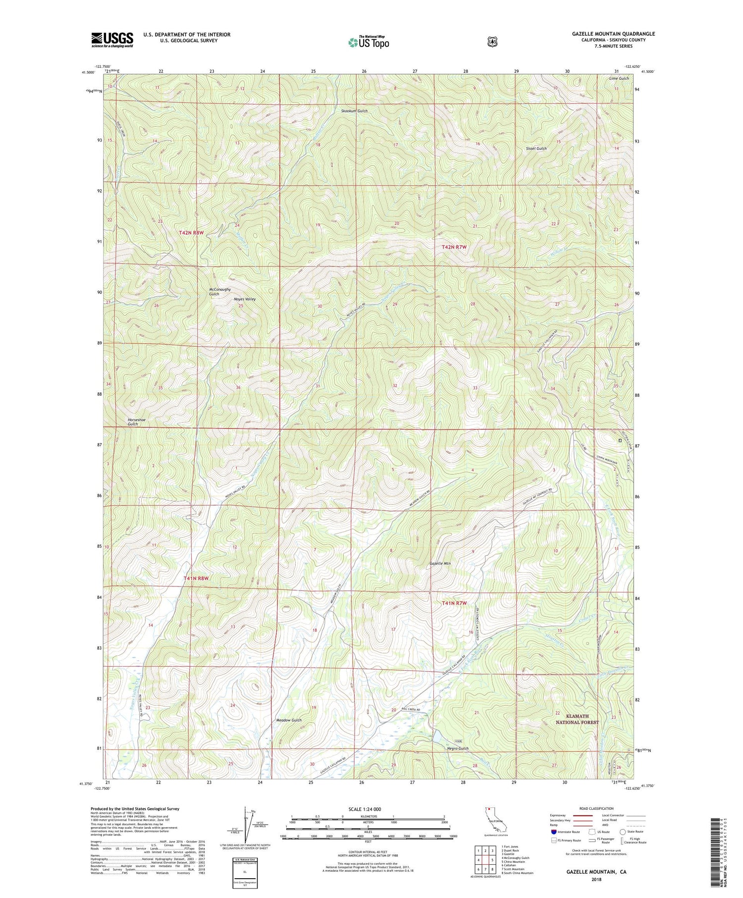 Gazelle Mountain California US Topo Map Image