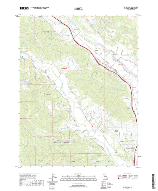 Geyserville California US Topo Map Image
