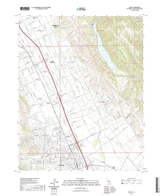 Gilroy California US Topo Map Image
