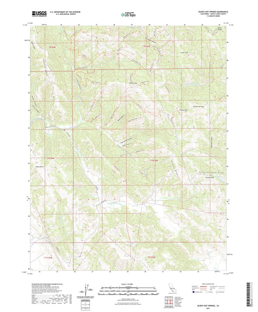 Gilroy Hot Springs California US Topo Map Image