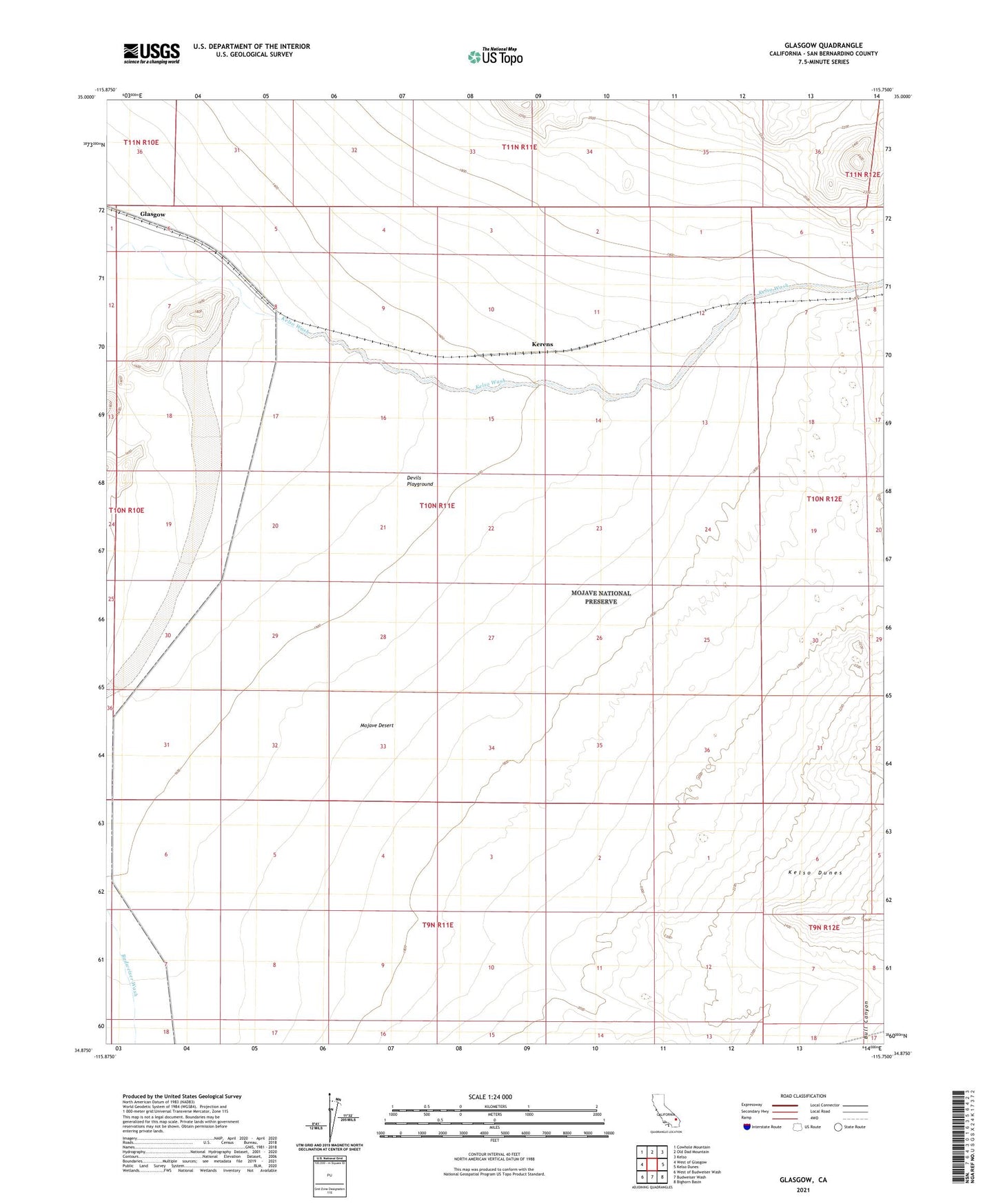 Glasgow California US Topo Map Image