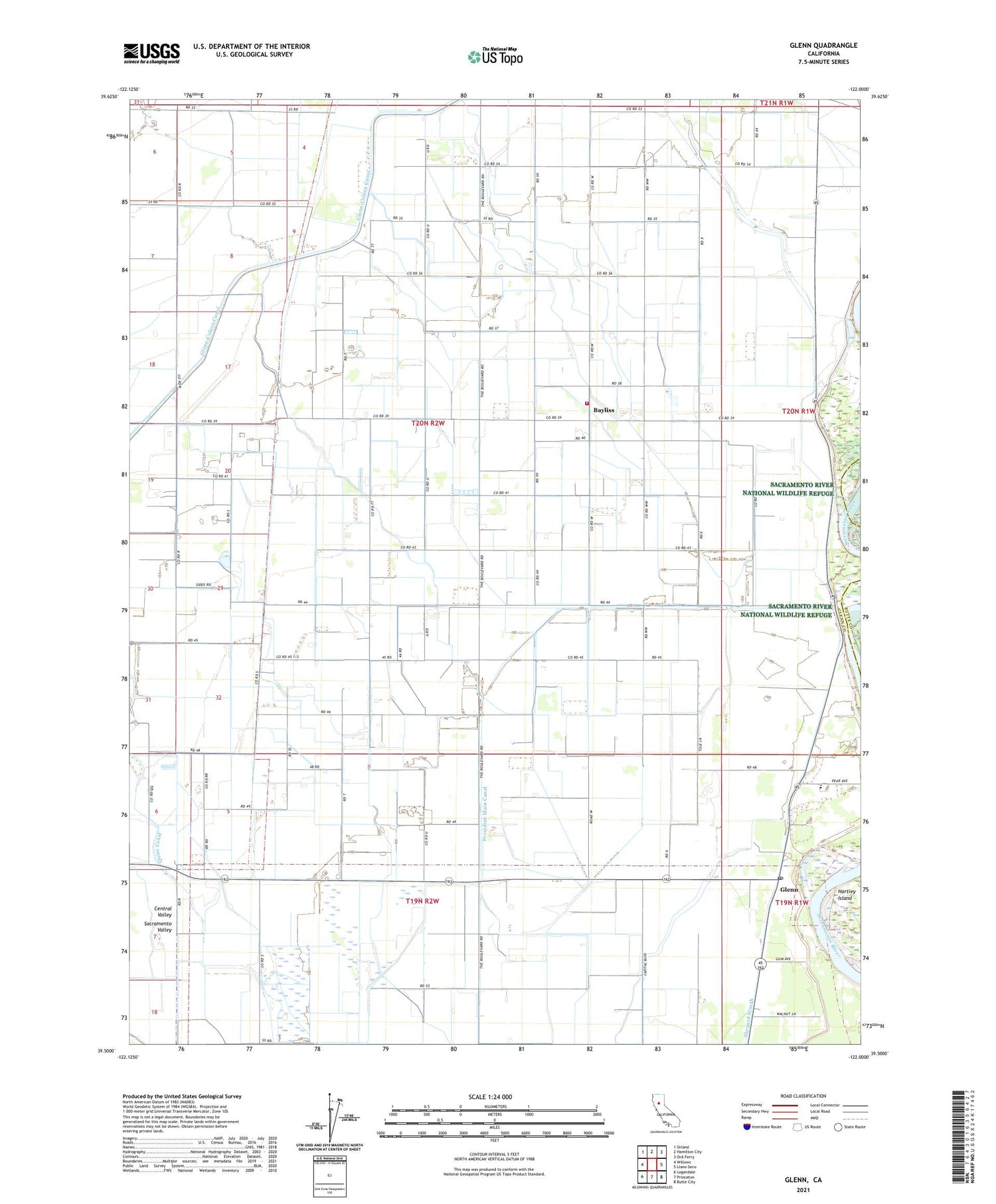 Glenn California US Topo Map Image