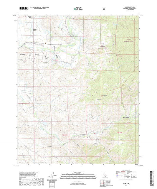 Globe California US Topo Map Image