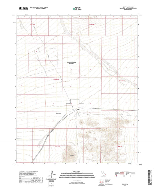 Goffs California US Topo Map Image