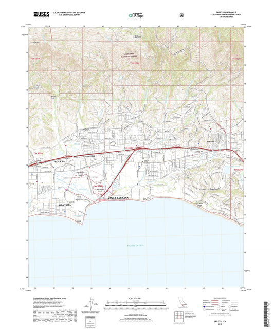 Goleta California US Topo Map Image