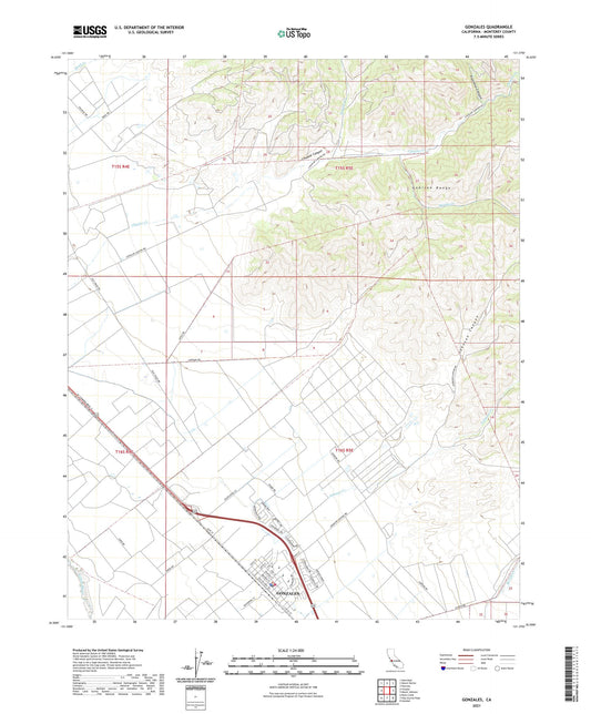 Gonzales California US Topo Map Image