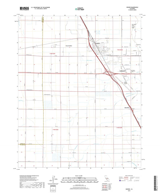 Goshen California US Topo Map Image