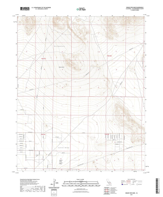 Grand View Mine California US Topo Map Image