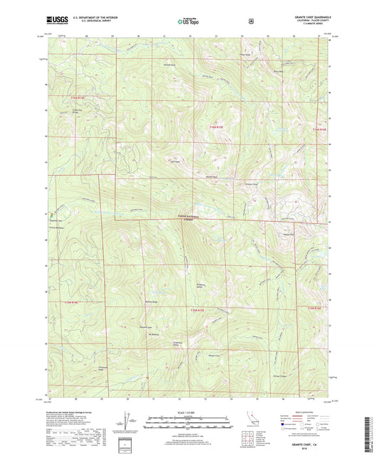 Granite Chief California US Topo Map Image