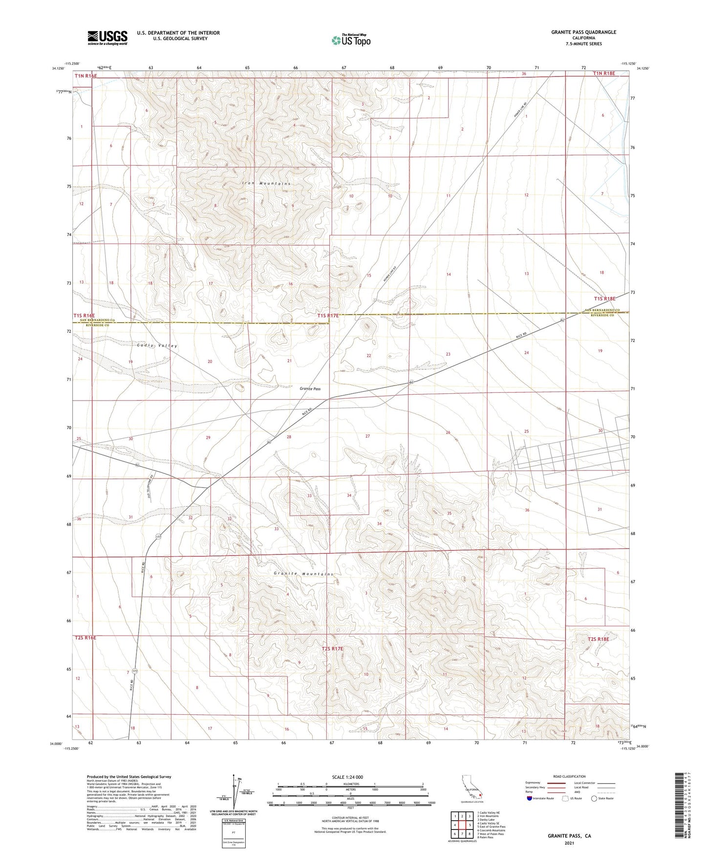 Granite Pass California US Topo Map Image