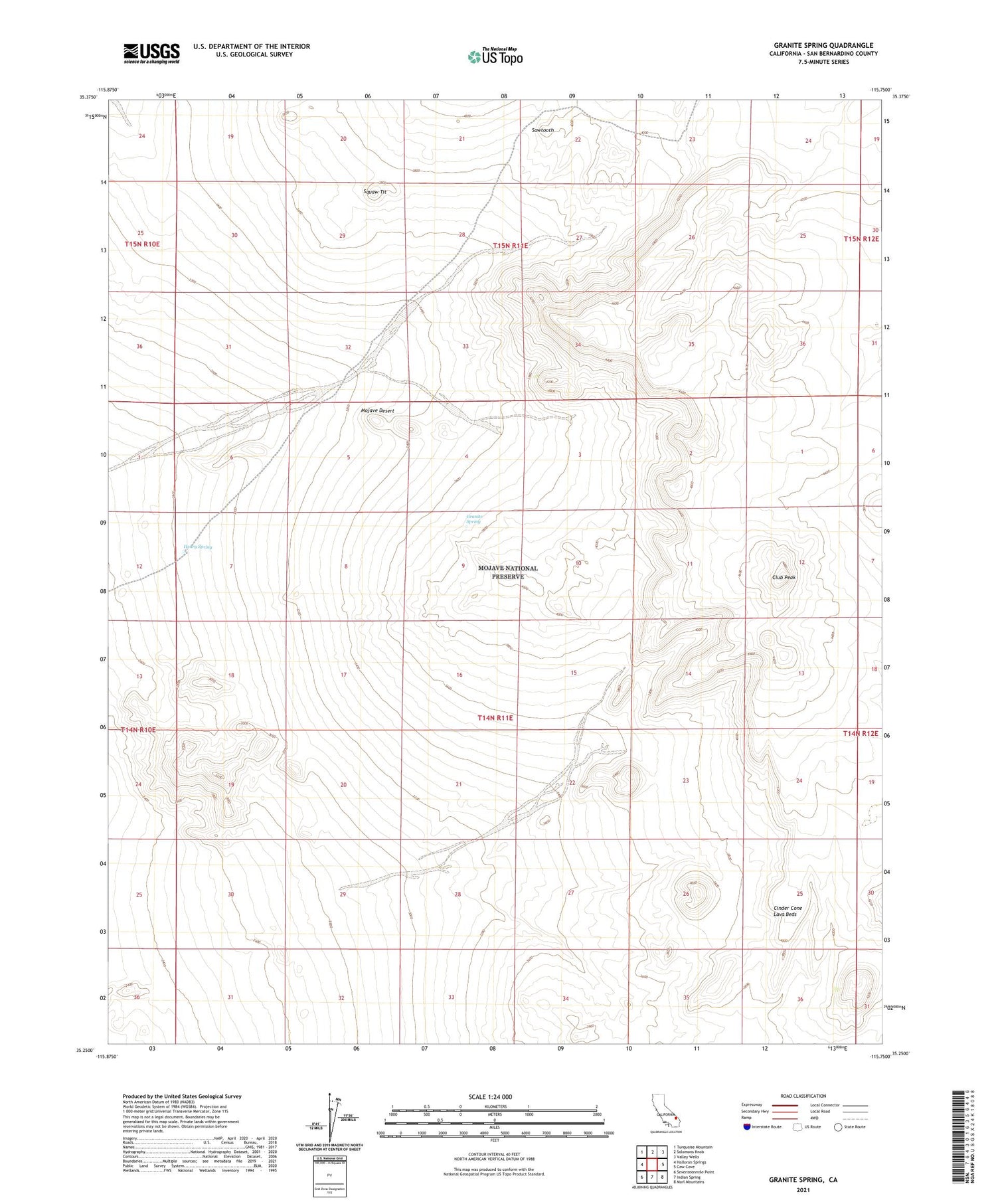 Granite Spring California US Topo Map Image