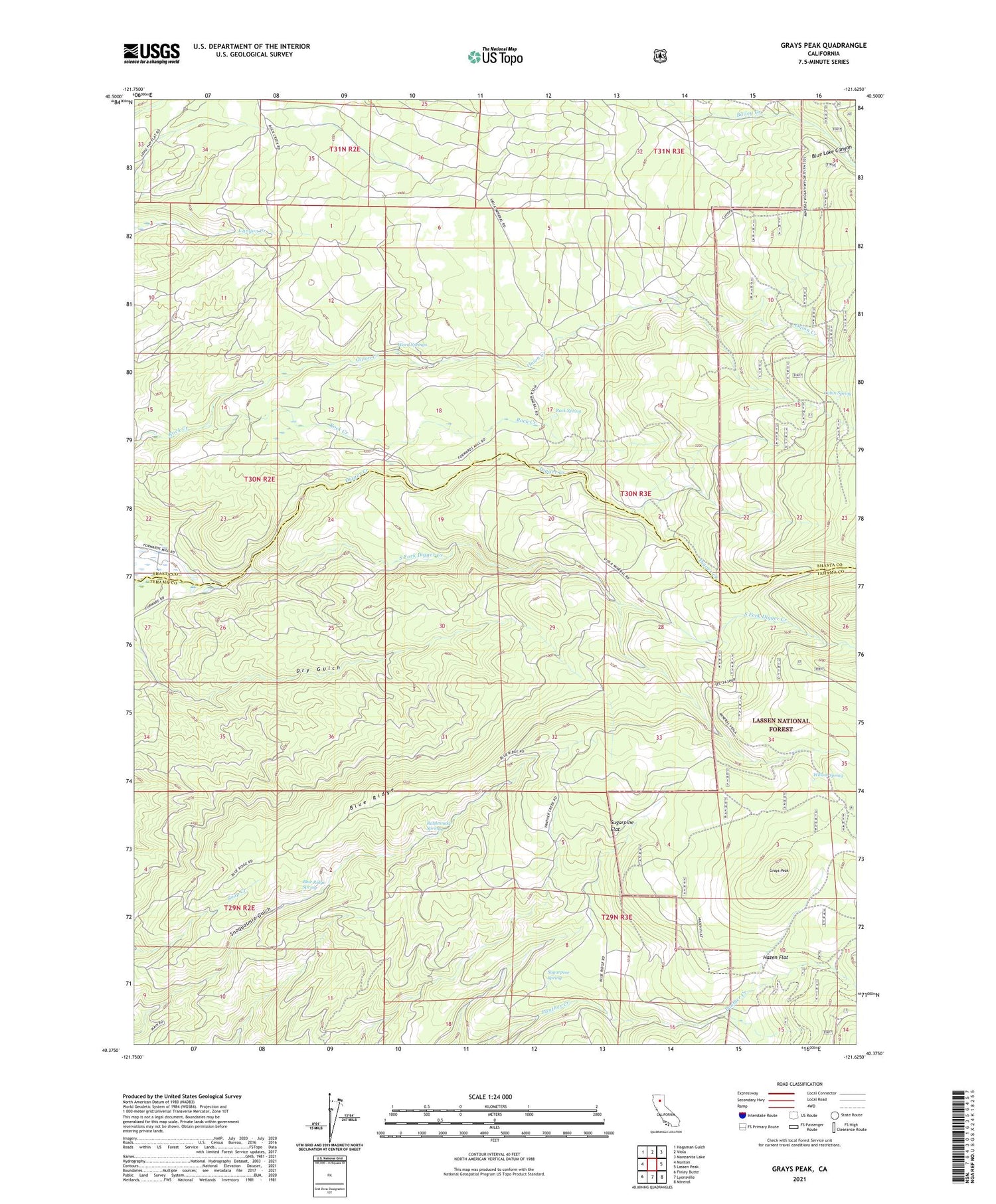Grays Peak California US Topo Map Image