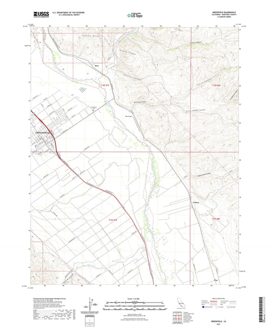 Greenfield California US Topo Map Image