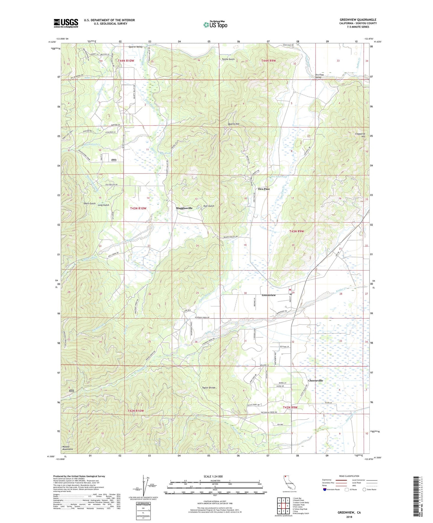 Greenview California US Topo Map Image