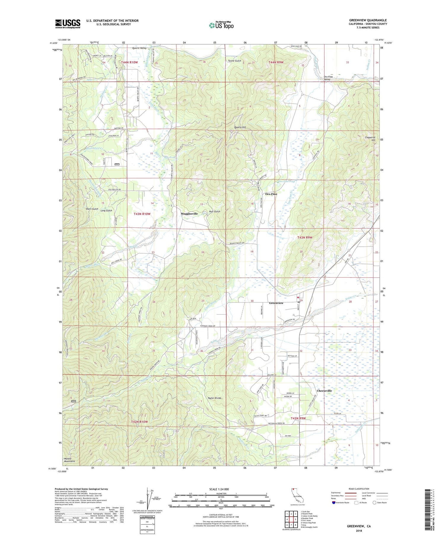 Greenview California US Topo Map Image