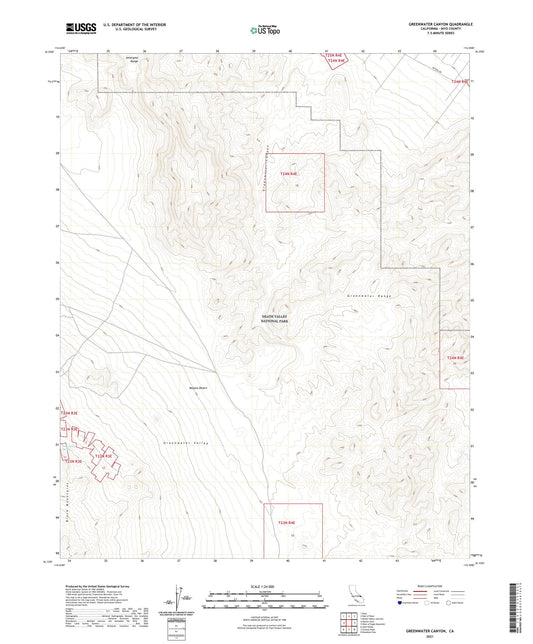 Greenwater Canyon California US Topo Map Image