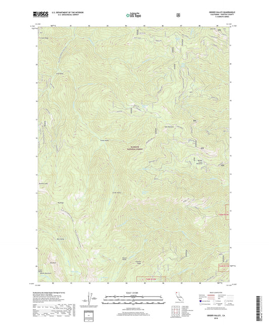Grider Valley California US Topo Map Image