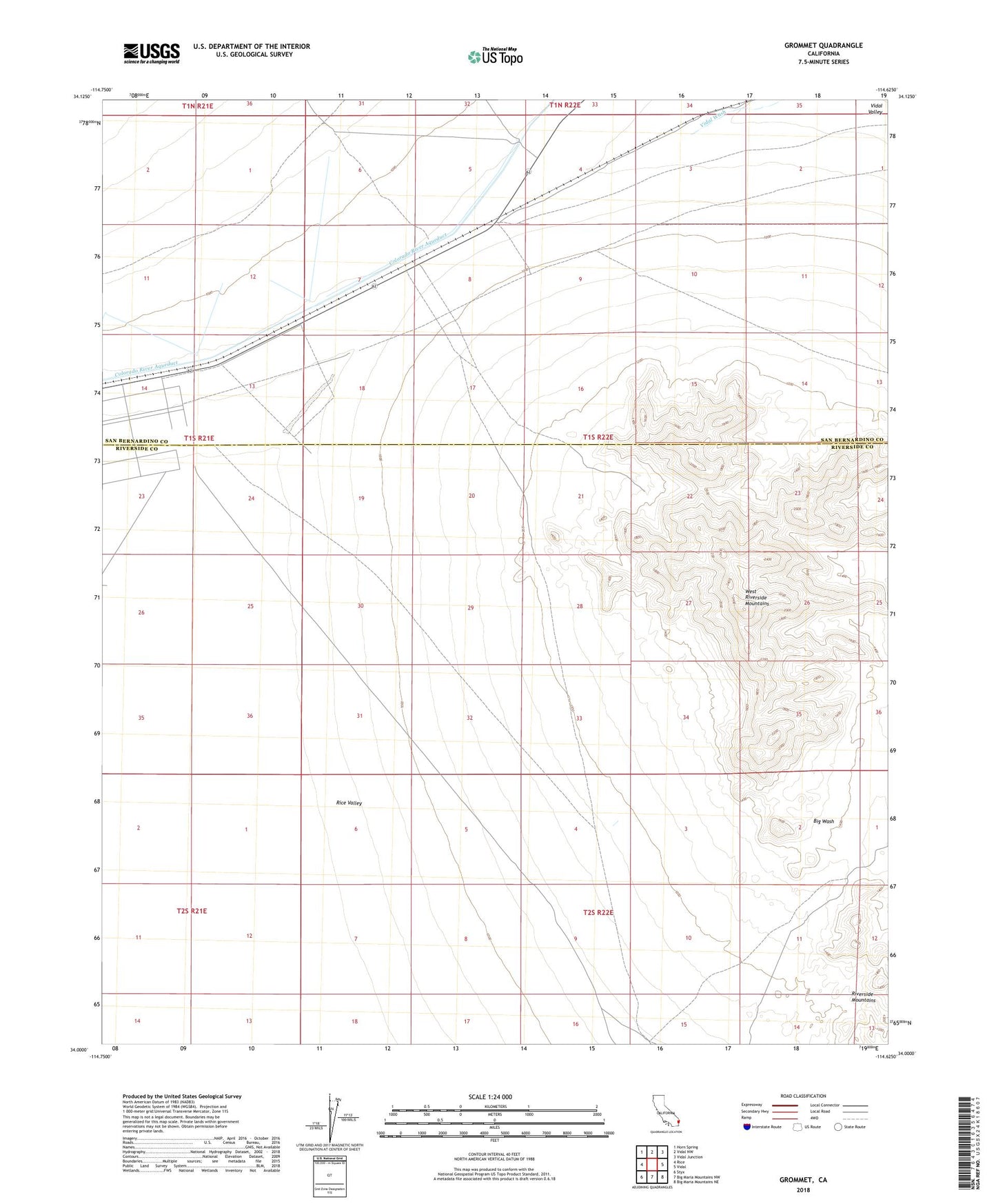 Grommet California US Topo Map Image