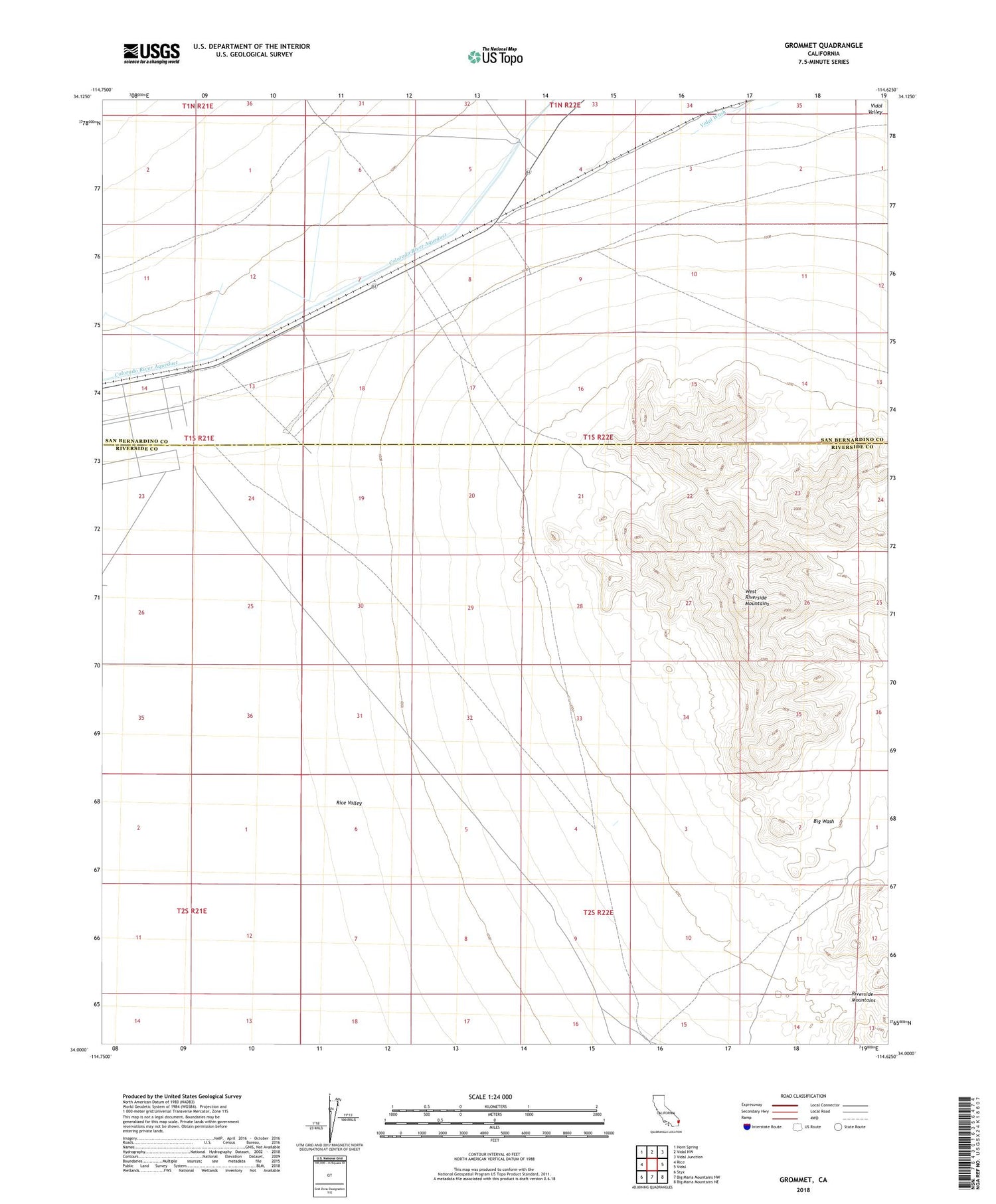 Grommet California US Topo Map Image