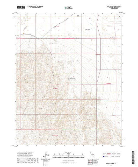 Grotto Canyon California US Topo Map Image