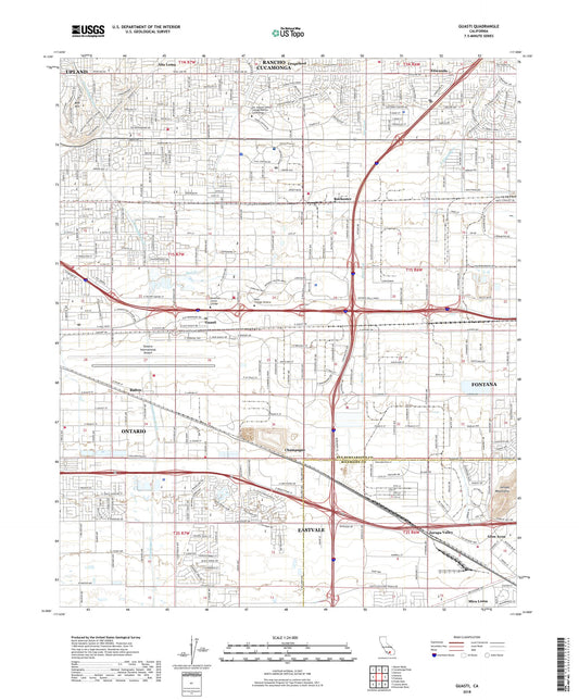Guasti California US Topo Map Image